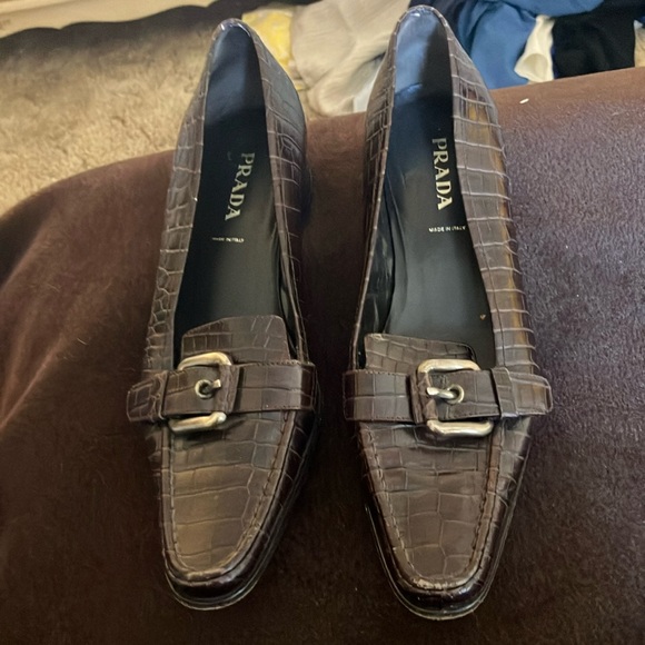 Prada Women's Brown Loafers - Picture 1 of 3
